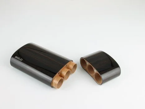 Siglo träfodral ebenholts Corona för 3 cigarrer