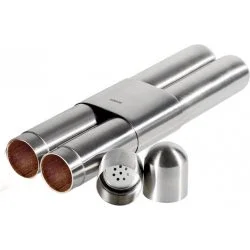 Cigarretui i förstklassigt stål med satin / ceder 2 cigarrer