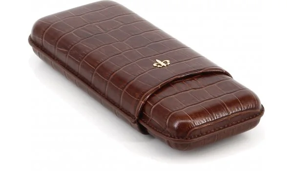 Montecristo Läderfodral Brun Krokodil-look