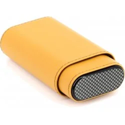 Cigarrfodral Läder, Gult/Kol