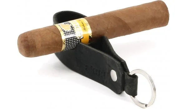 adorini Nyckelring Läder Cigarr- och Pipstöd Svart