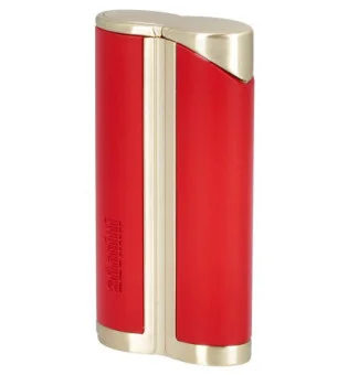 adorini Single Jet-tändare Curve Röd / Satin Guld inkl. Cigarrstans