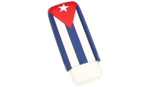 Cigarrfodral Cuban Flag för 2 cigarrer
