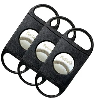 BigSmoke Cigar Cutter, svart, tandade blad, 3 st.
