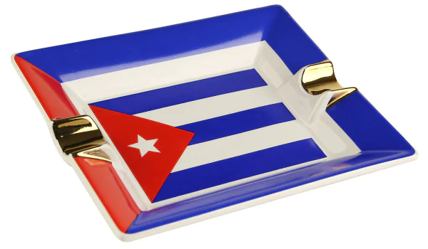 Cigarraskkopp Keramik Kubansk Flagga