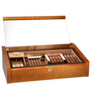 adorini Vega Deluxe humidor med glaslock Mahogny bild 16