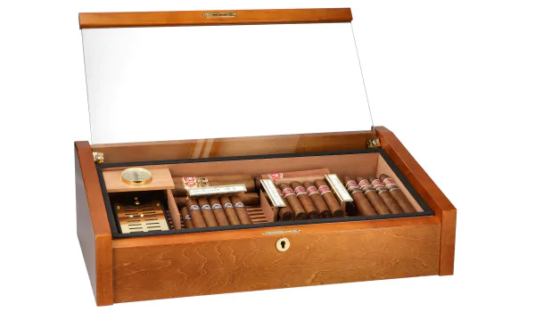 adorini Vega Deluxe humidor med glaslock Mahogny bild 16