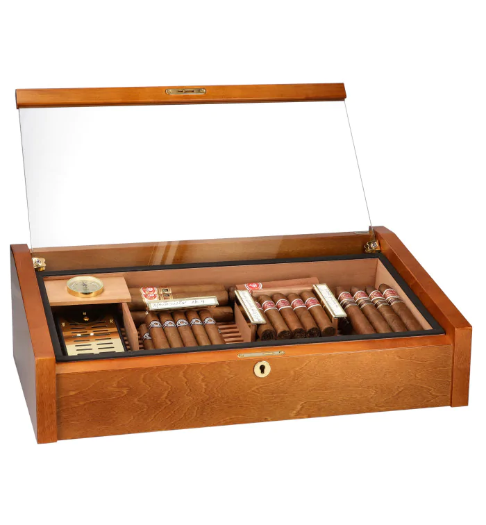 adorini Vega Deluxe humidor med glaslock Mahogny bild 16