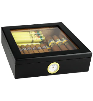 BigSmoke Humidor svart med glaslock bild 9