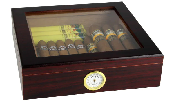 BigSmoke Humidor Brun med Glaslock