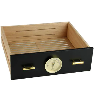 Låda för adorini Humidor Chianti medium svart med hygrometerhål bild 5