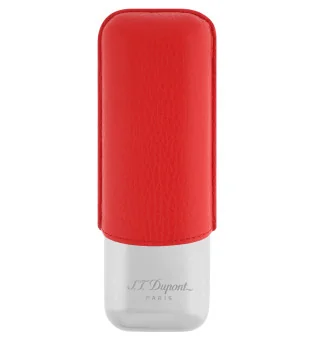 S.T. Dupont Cigarrfodral för 2 cigarrer Röd Krom 183268