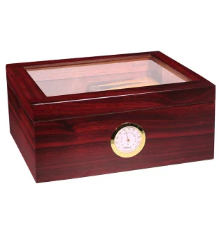 BigSmoke Humidor Medium Brun med Glaslock