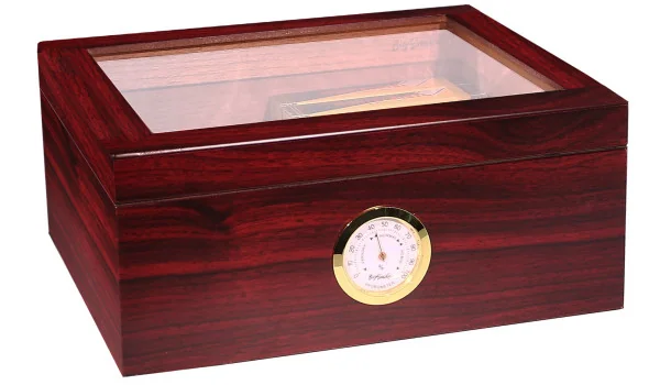 BigSmoke Humidor Medium Brun med Glaslock