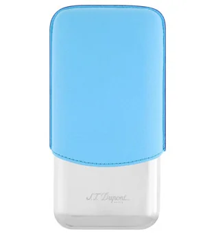S.T. Dupont Cigarrfodral för 3 Cigarrer Turkos Krom 183364