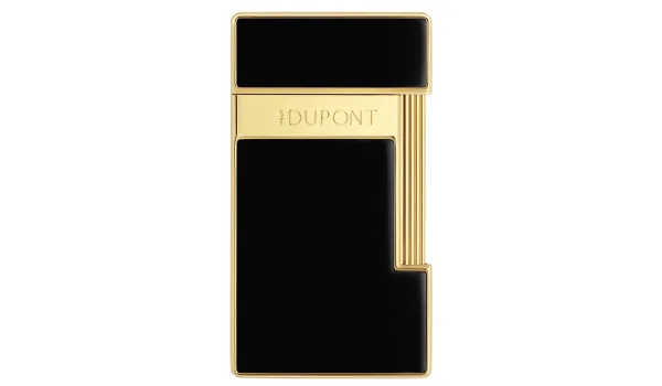 S.T. Dupont Slimmy Tändare Svart Lack Guld 028222