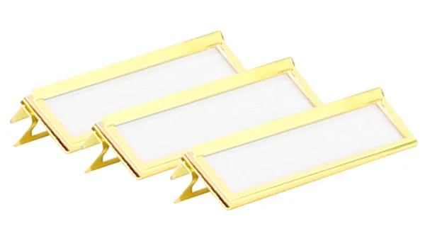 adorini Etikettklämmor Metall guld 3-pack