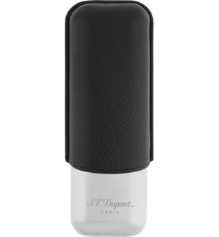 S.T. Dupont Cigarrfodral för 2 Cigarrer svart/krom 183260