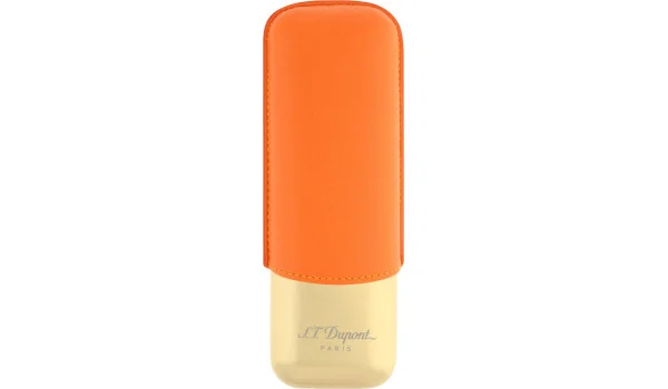 S.T. Dupont Cigarrfodral för 2 Cigarrer Orange/Guld 183256