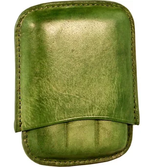 Angelo cigarrfodral 3 cigarrer läder grön