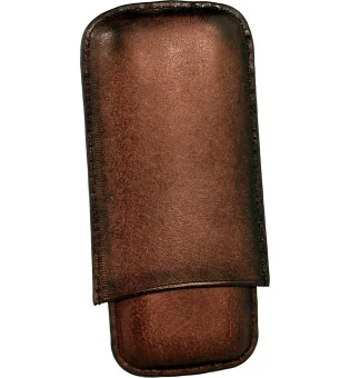 Angelo cigarrfodral 3 mörkbrunt läder