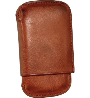 Angelo cigarill/cigarrfodral 4 läder cognac