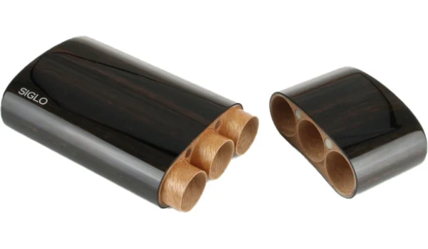 Siglo träfodral ebenholts Corona för 3 cigarrer