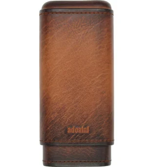 adorini Äkta Vintage Läderfodral 2-3 Cigarrer brunt