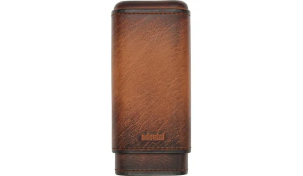 adorini Äkta Vintage Läderfodral 2-3 Cigarrer brunt