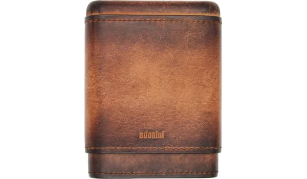 adorinin Äkta Vintage Läderfodral 3-5 Cigarrer Brunt