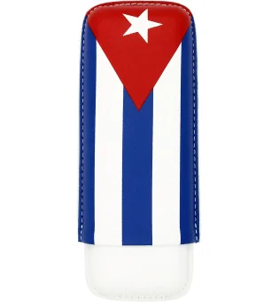 Cigarrfodral Cuban Flag för 2 cigarrer