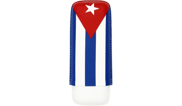 Cigarrfodral Cuban Flag för 2 cigarrer