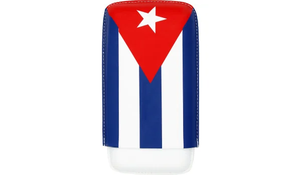 Cigarrfodral Cuban Flag för 3 cigarrer