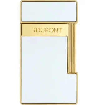 S.T. Dupont Slimmy Tändare Vit Lack Guld 028004