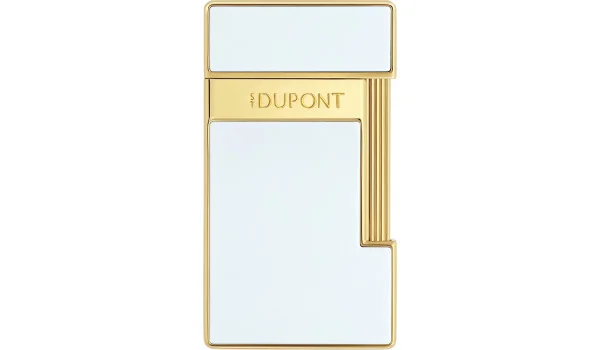 S.T. Dupont Slimmy Tändare Vit Lack Guld 028004