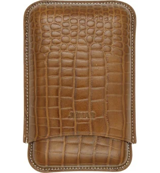 Jemar Läder Trippelt Cigarrfodral Coco Camel 464/3