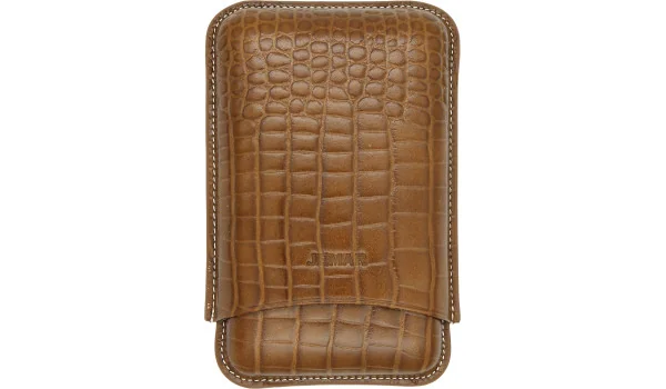 Jemar Läder Trippelt Cigarrfodral Coco Camel 464/3