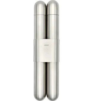 adorini dubbelt cigarretui i förstklassigt stål med blank yta/Ceder