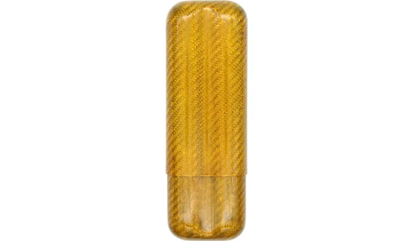 Cigarrfodral i Kolfiber Guld för 2 Cigarrer med 57 Ringmått bild 2
