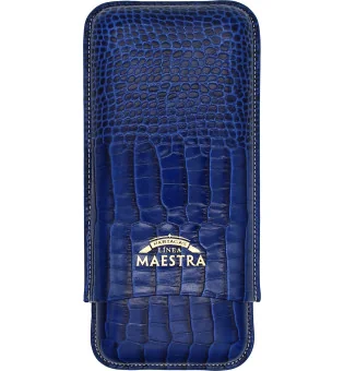 Partagas Linea Maestra cigarrfodral läder blå 3 st.