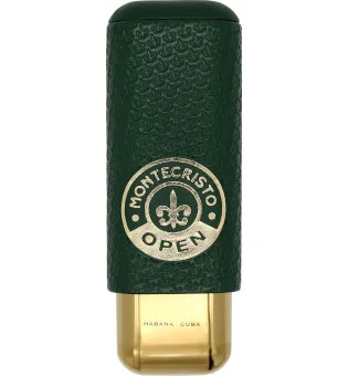 Montecristo Open cigarrfodral i läder och metall, 2 cigarrer
