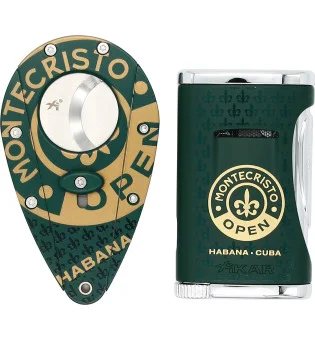 Xikar Montecristo Open set med cigarrsnoppare och tändare