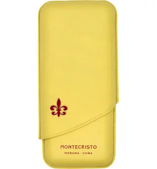 Montecristo cigarrfodral gult för 3 cigarrer