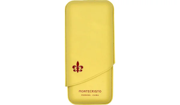Montecristo cigarrfodral gult för 3 cigarrer