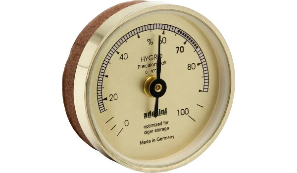 adorini hygrometer i guld med tätning