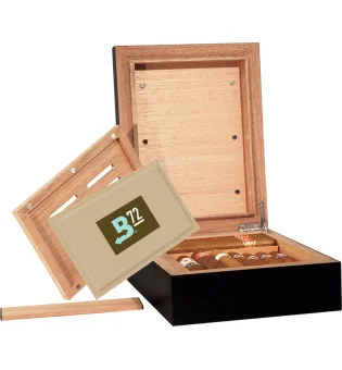BigSmoke svart mini humidor inkl. Boveda-paket 72%