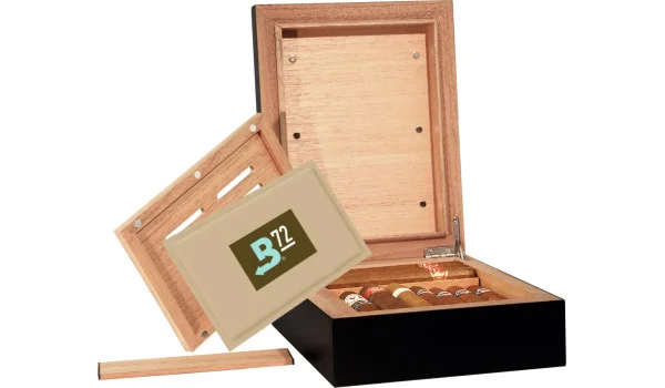 BigSmoke Humidor Mini Black inkl. Boveda-paket 72%