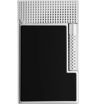 S.T. Dupont Le Grand, svartlackad palladium tändare, Diamondhead, C23780CL