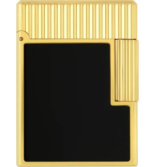 S.T. Dupont Ligne 1, svartlackad gulguldig tändare, C14120